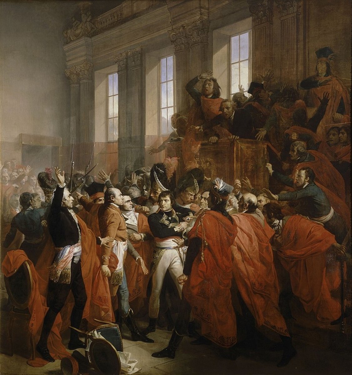 Napoleon Bonaparte in the coup d'état of 18 Brumaire in Saint-Cloud by Francois Bouchot