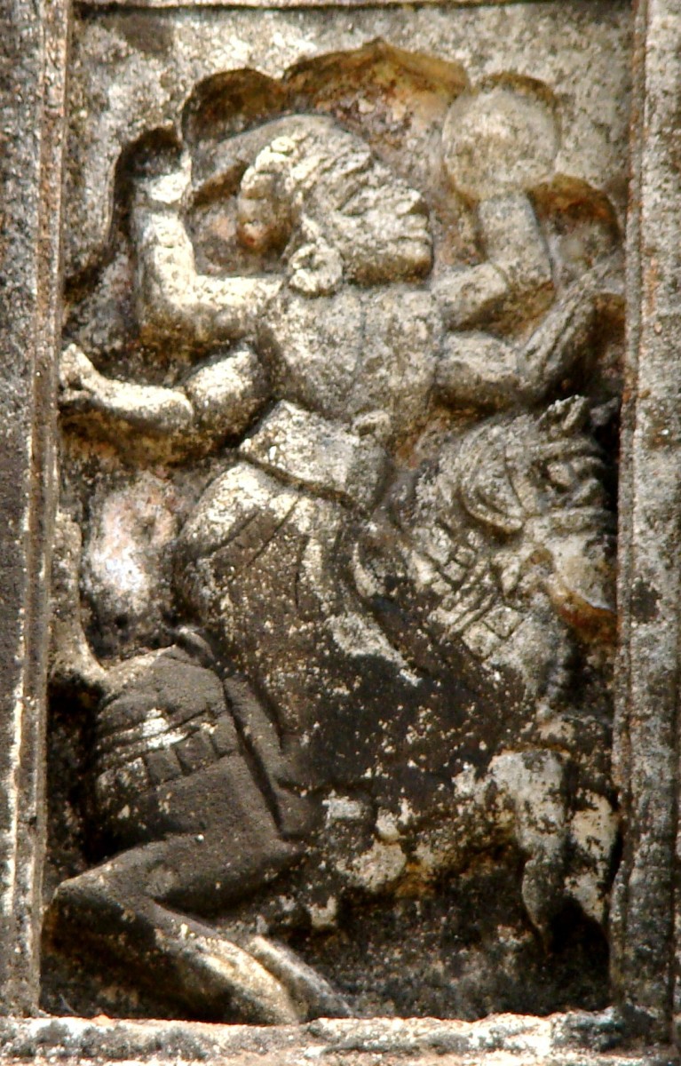 Kalki Avatar; stucco; Bhavaniswar temple, Baronagar, Murshidabad