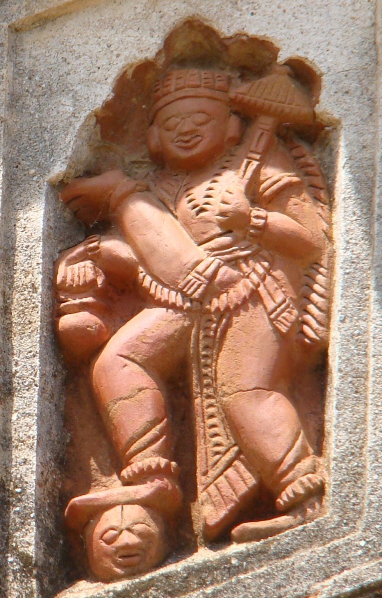 Vamana Avatar; terracotta, narayan temple, Hadal-Narayanpur, Bankura