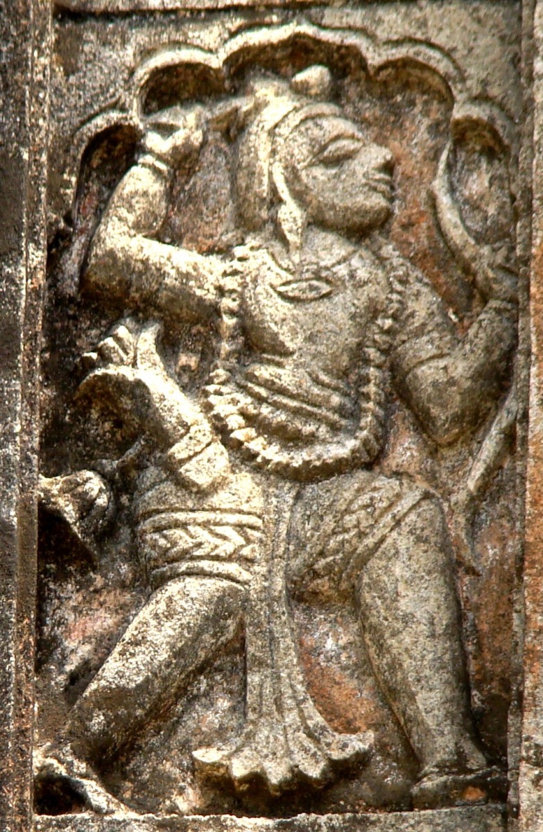 Lord Rama; stucco; Bhavaniswar temple, Baronagar, Murshidabad