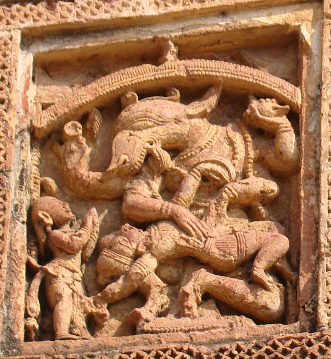 Nrisinghadeva; terracotta; Madanmohan temple, Vishnupur, West Bengal