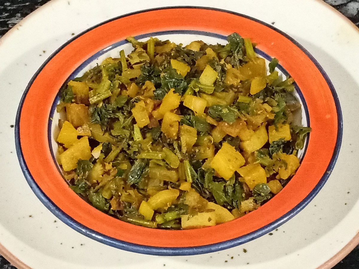 North Indian-style radish greens stir-fry