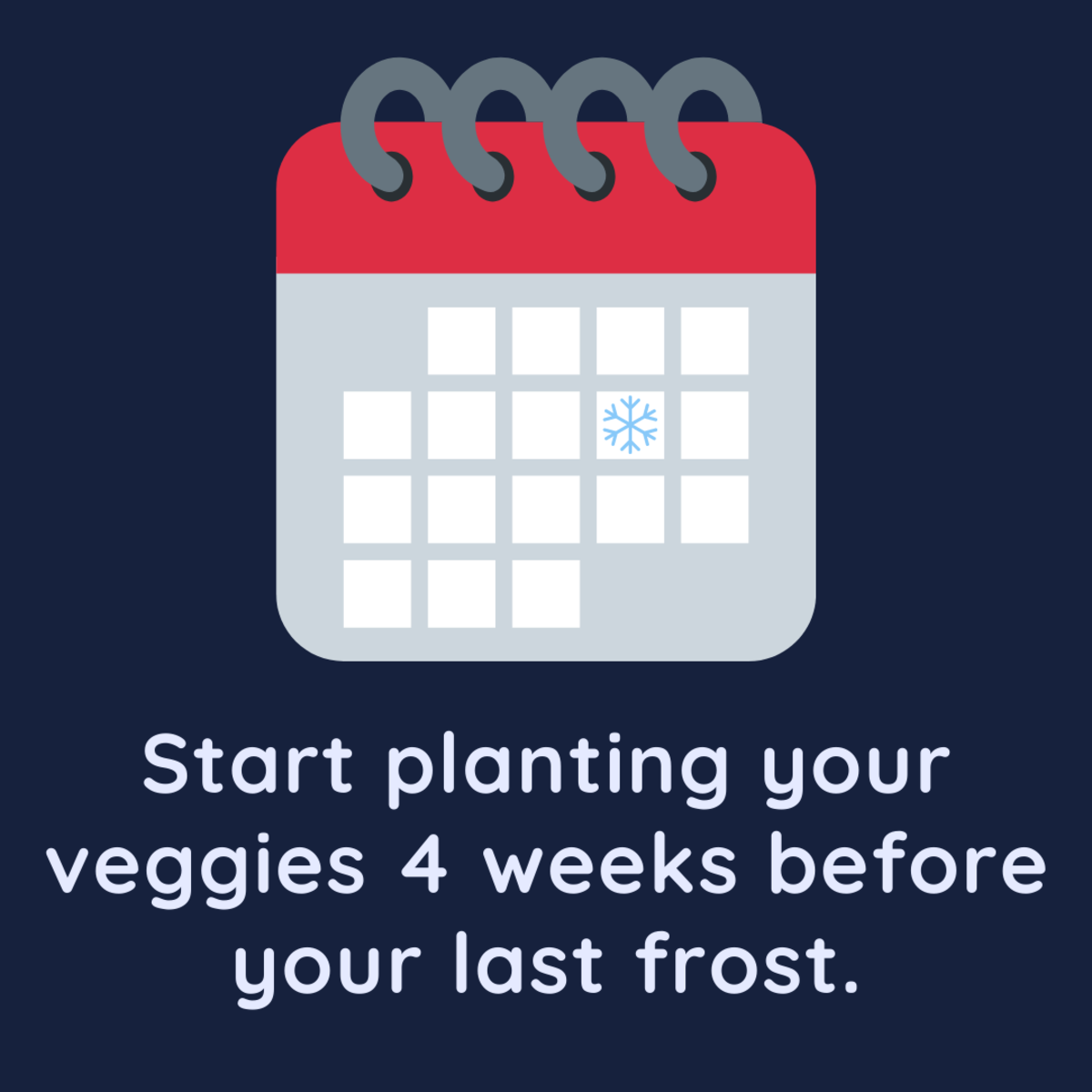 Frost tolerant veggies can go in the ground 4 weeks before your zone's last frost.