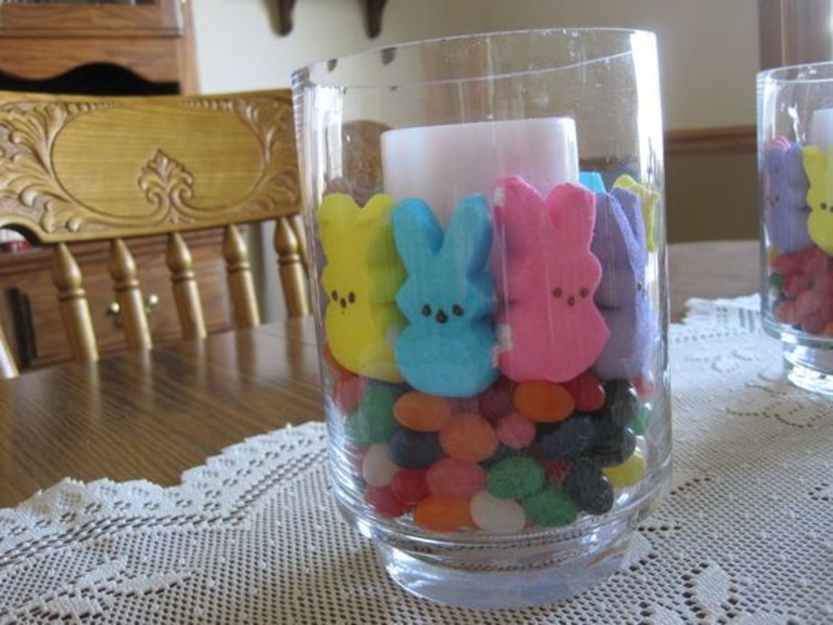 Here's another look at candy-filled candle holders.