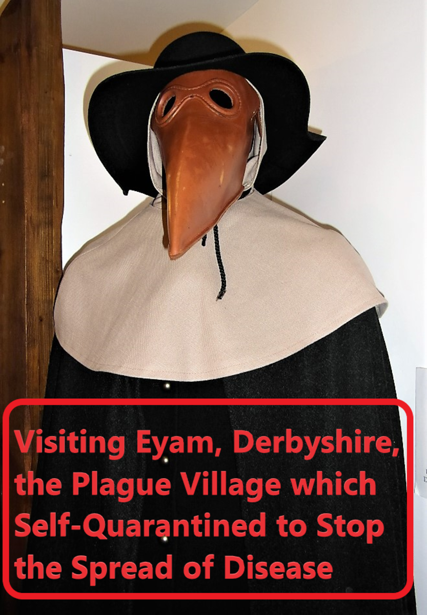 PPe in the 1660s. A Plague Doctor in Eyam Museum.