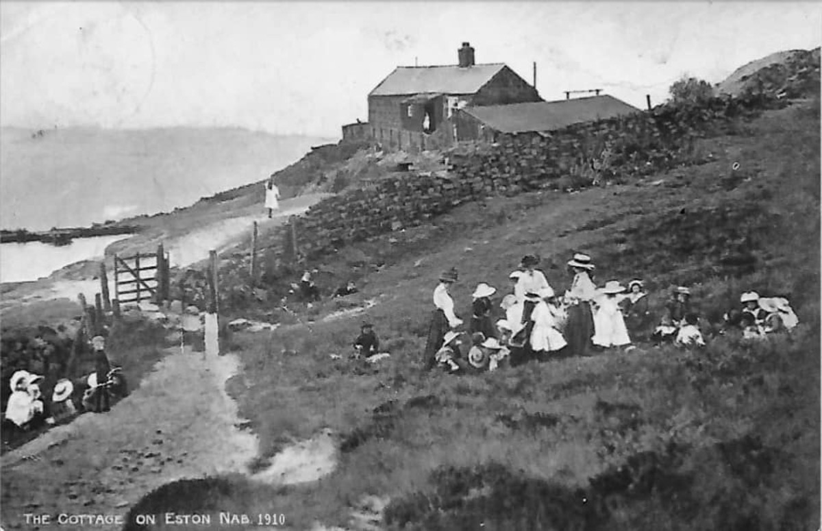 A cottage - shack, really - was built just below the escarpment top as a family dwelling, seen here in 1910, since demolished