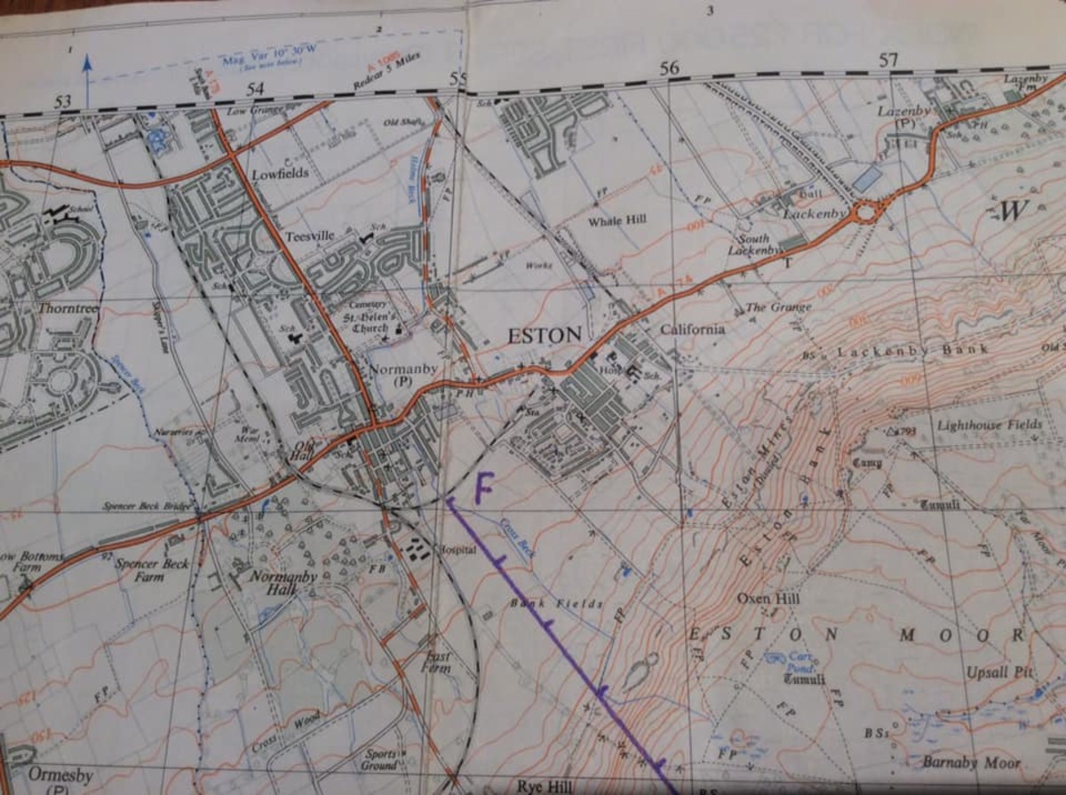 Large scale district map of Eston and part of Eston Grange to the east of Middlesbrough