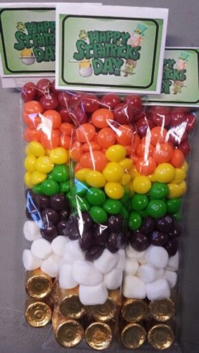 "Taste the Rainbow" Goodie Bags (Skittles, Marshmallows, and Rolos)