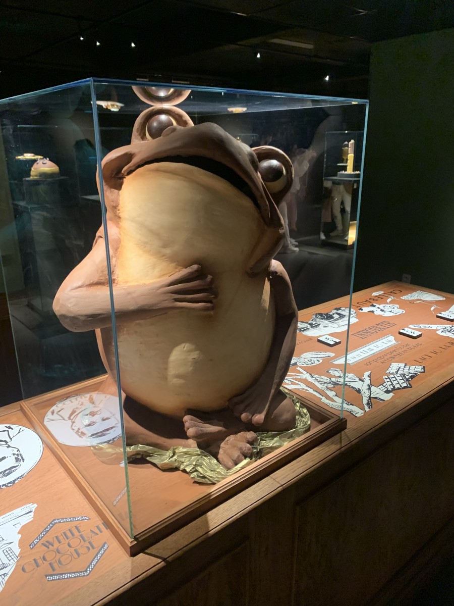 Chocolate frog on display at Chocolate Nation
