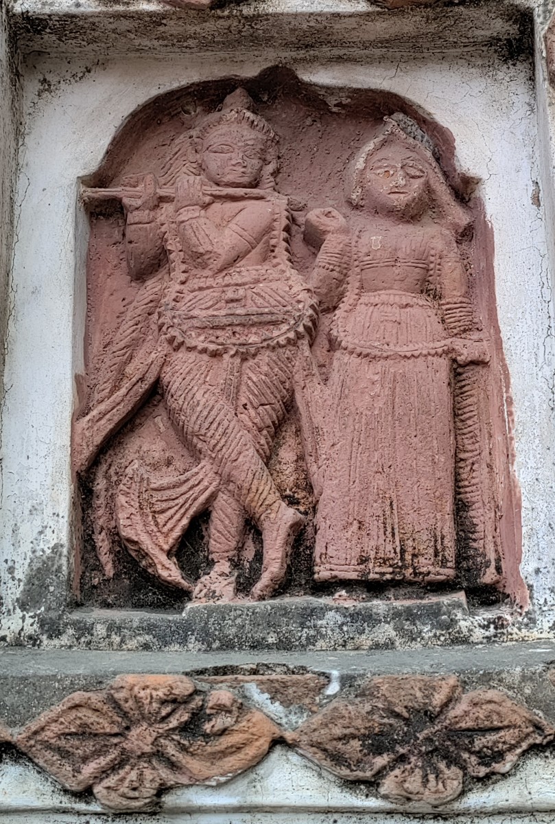 Terracotta decorations 5 : Radha-Krishna