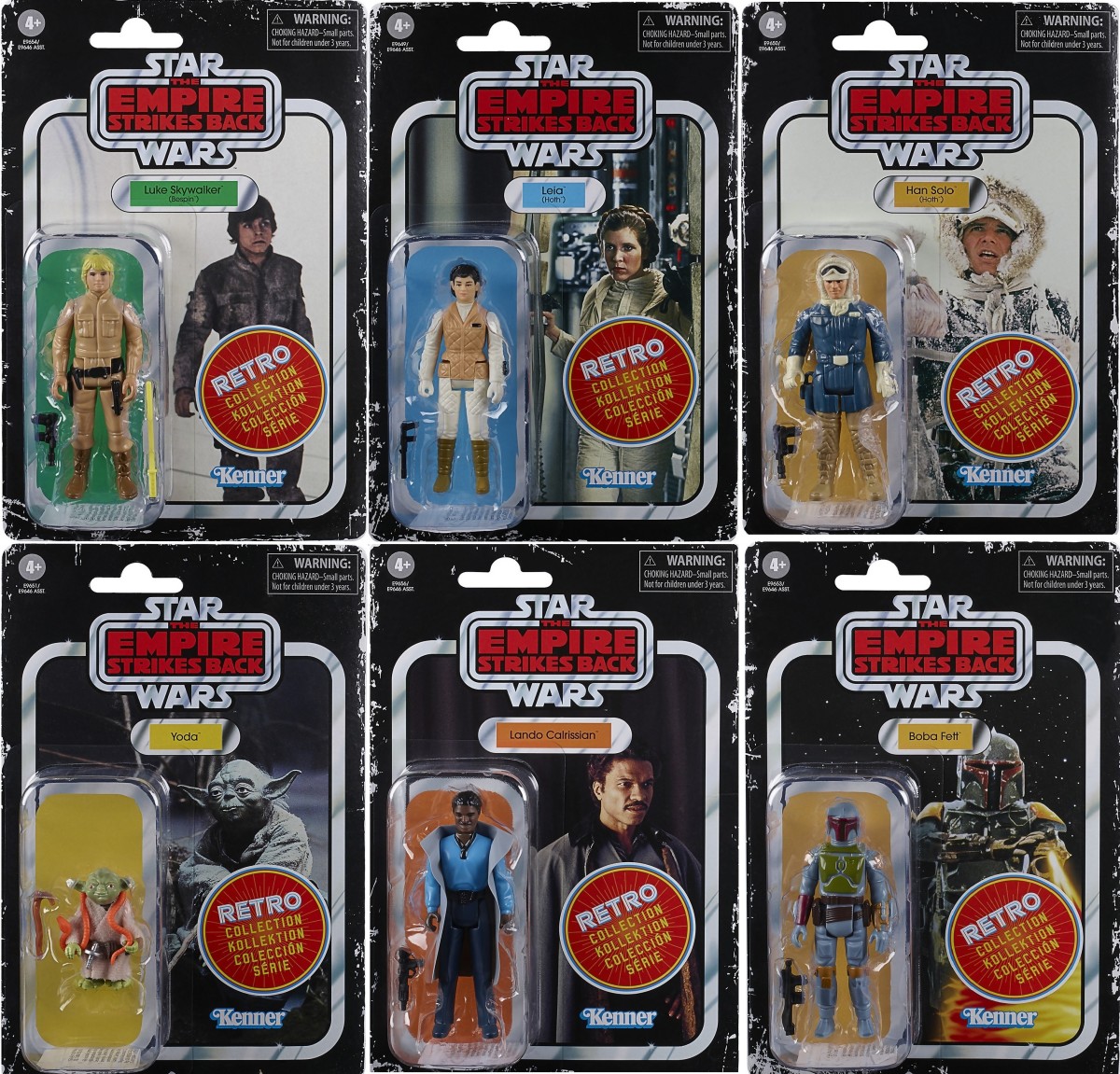 Star Wars Retro Collection Wave 2 Figure Set Boba Fett Yoda Lando Han Leia Luke 