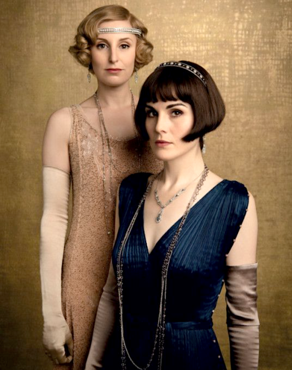 Michelle Dockery as Lady Mary Talbot & Laura Carmichael as Lady Edith Pelham.