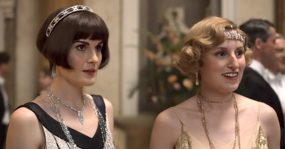 Michelle Dockery as Lady Mary Talbot & Laura Carmichael as Lady Edith Pelham.