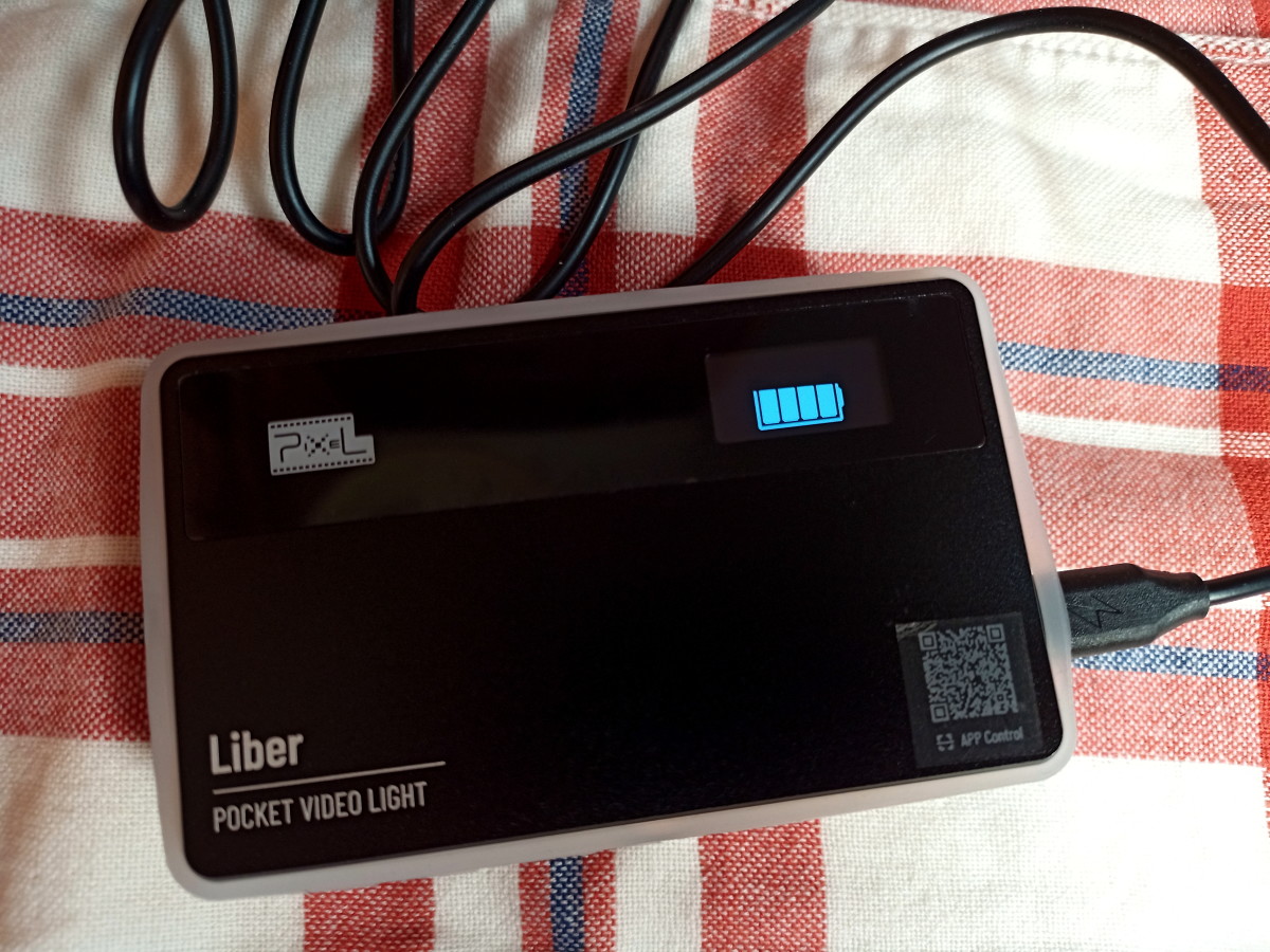 The Pixel Liber Video Light being charged