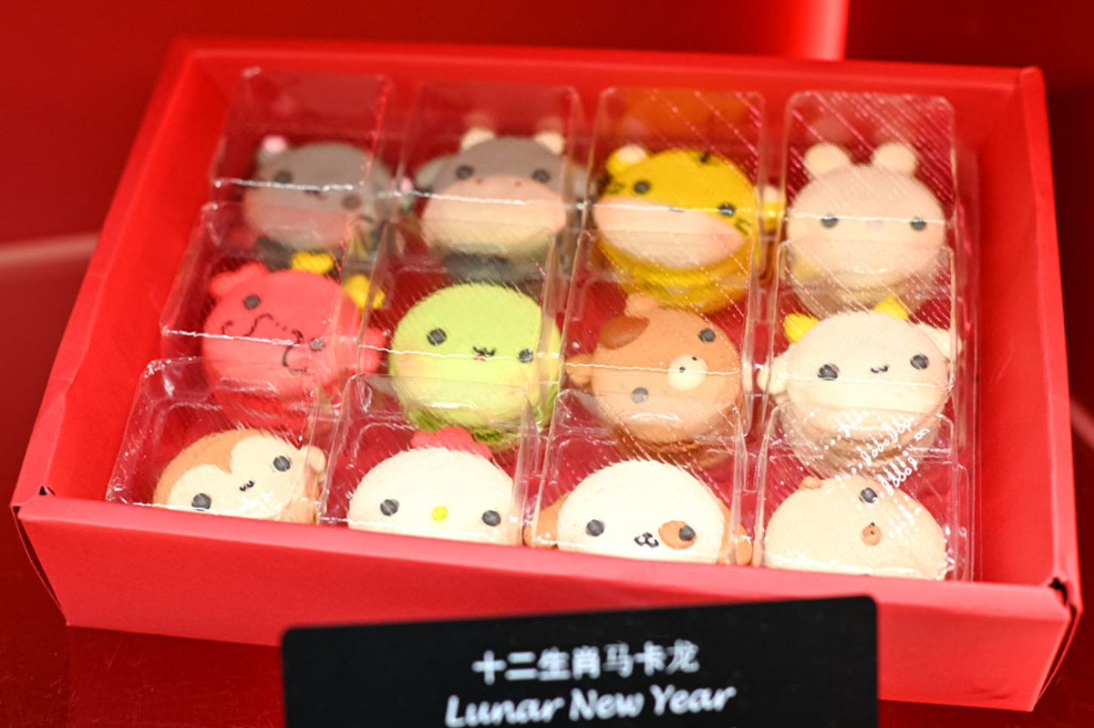 Adorable Chinese zodiac macarons make a great holiday gift.