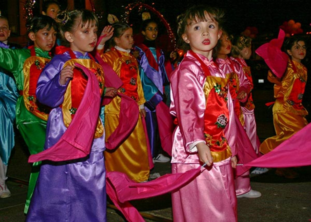Children are dressed according to tradition.