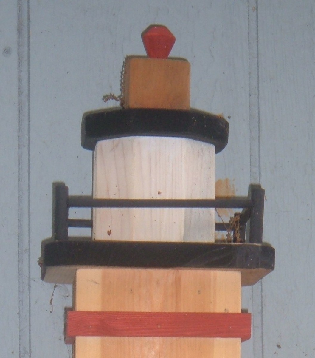 The completed turret sits on top of the lighthouse 