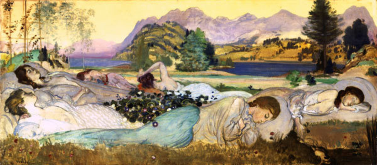 Sleep Lies Perfect in Them, 1908, by Arthur B. Davies (Public Domain)