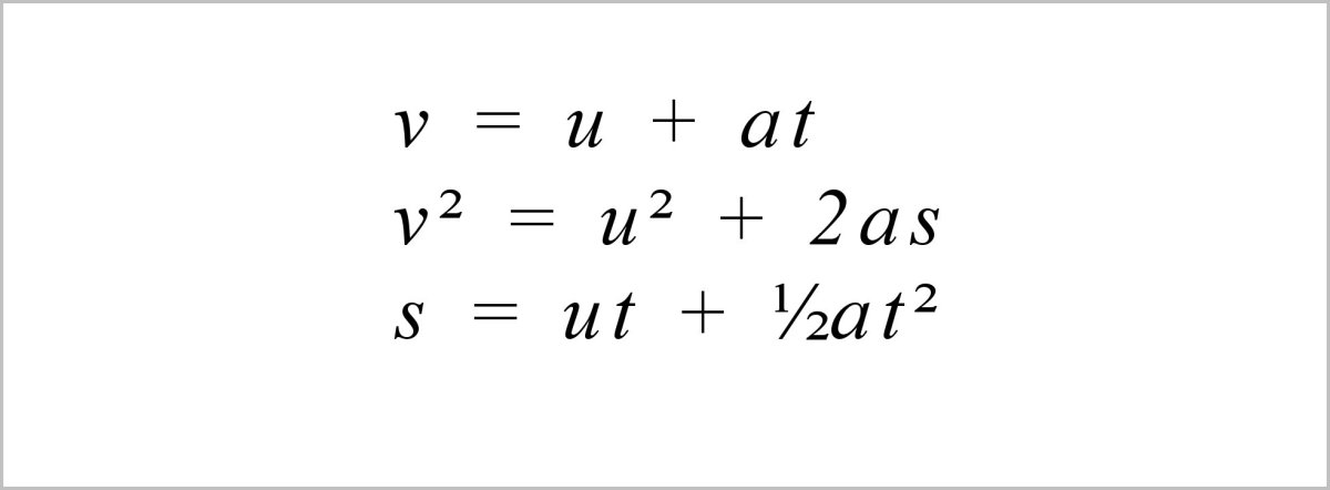 Equations of motion.
