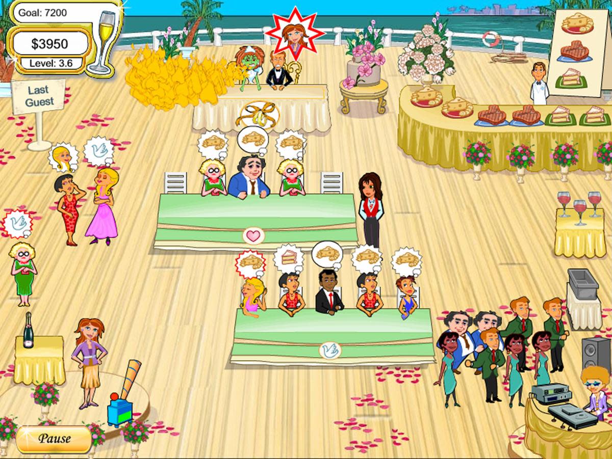 Make sure the wedding guests, bride, and groom are all happy in Wedding Dash!
