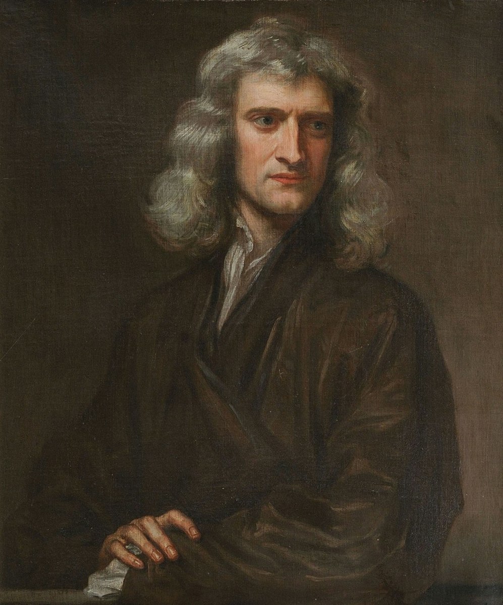 Oil on canvas "Portrait of Isaac Newton, 1689" by Godfrey Kneller