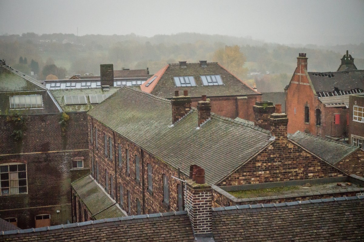 A view of the additional bedrooms at the back of the pub, taken from the roof of the town hall in 2015