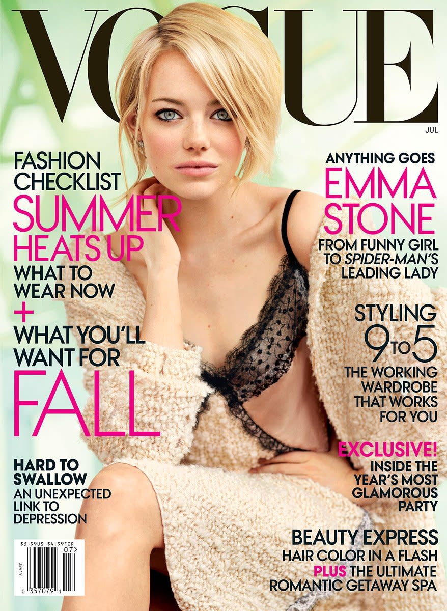Emma Stone on the cover of Vogue magazine's July 2012 issue