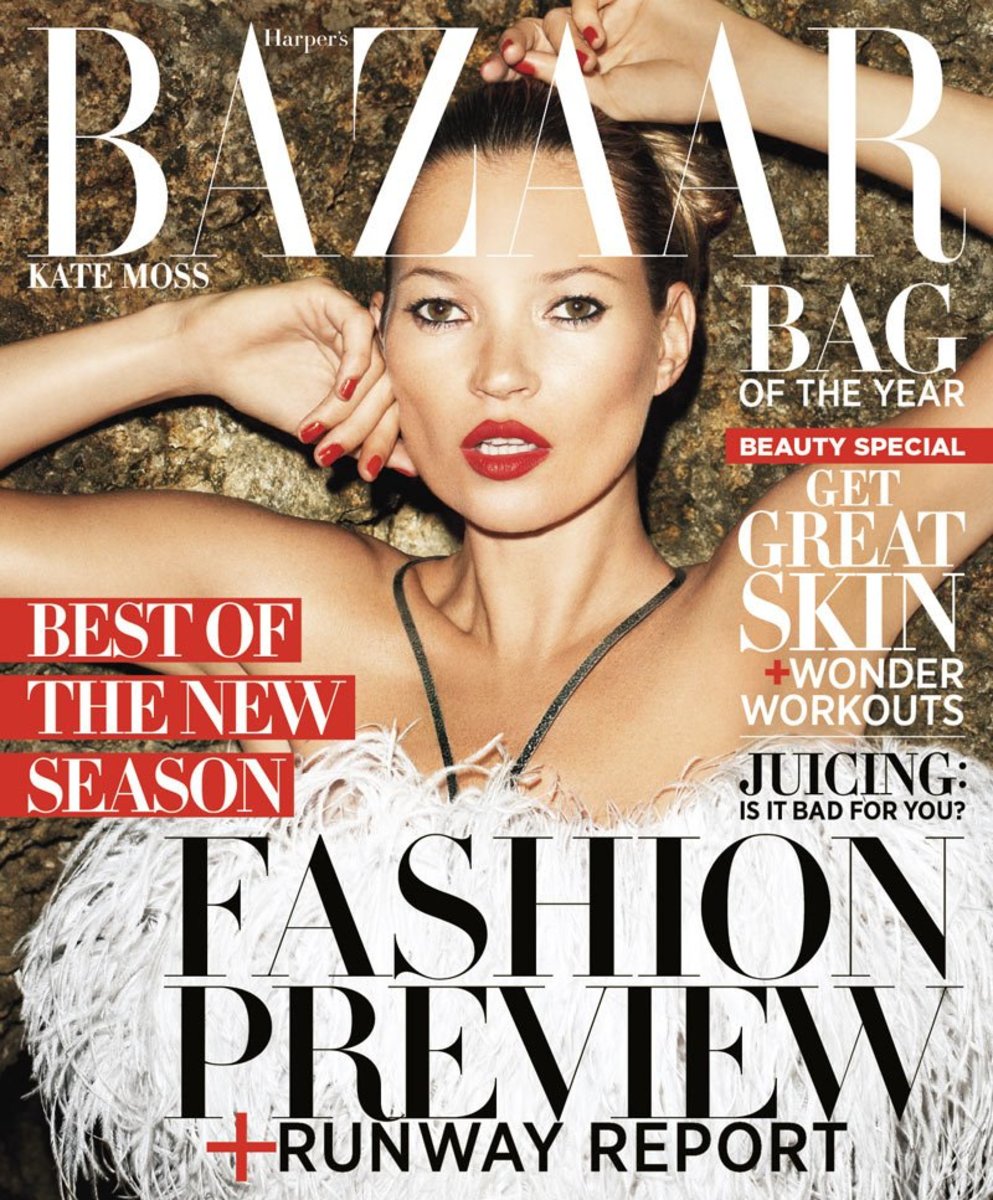 Kate Moss on the cover of Harper's Bazaar magazine's July 2012 issue