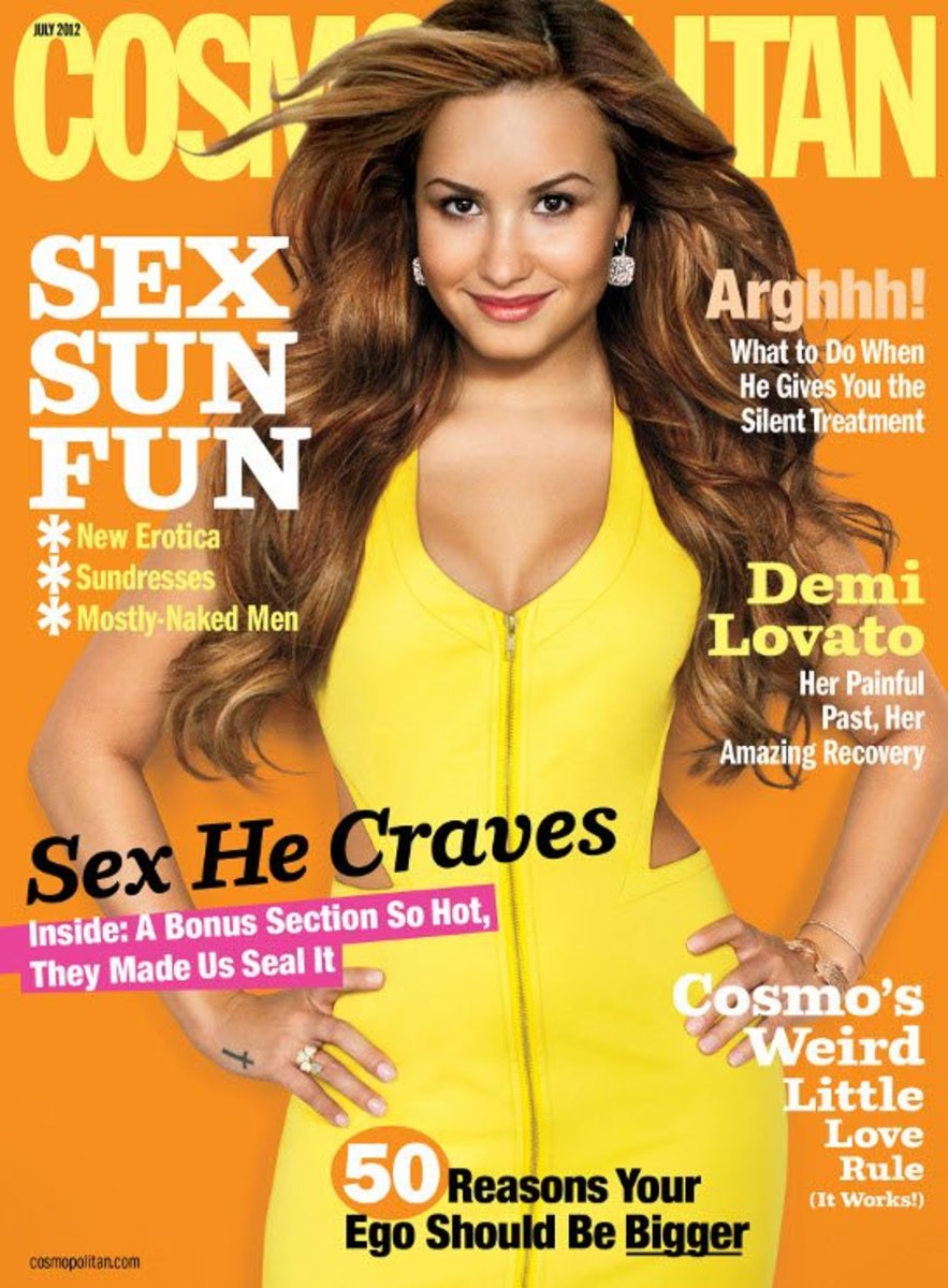 Demi Lovato on the cover of Cosmopolitan magazine's July 2012 issue