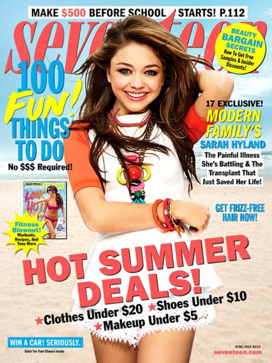 Sarah Hyland on the cover of Seventeen magazine's July 2012 issue