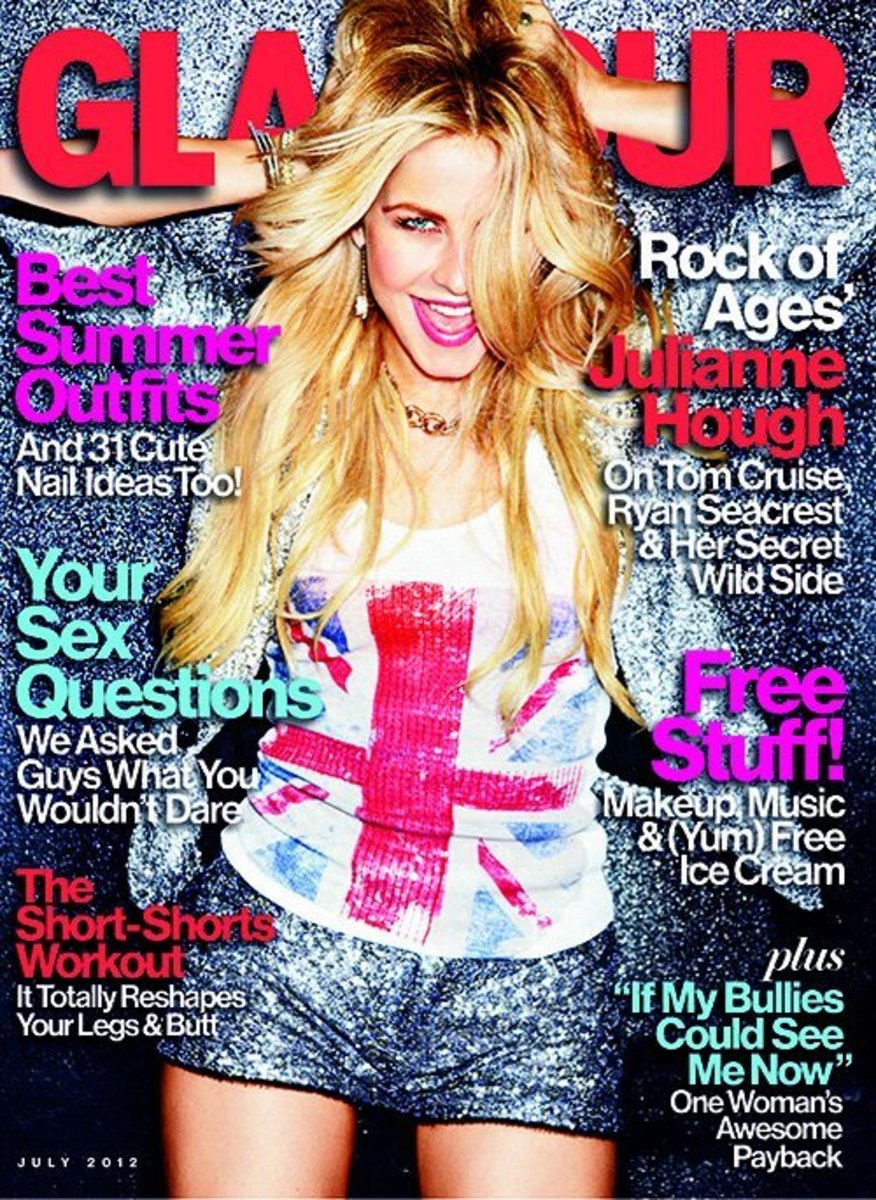 Julianne Hough on the cover of Glamour magazine's July 2012 issue