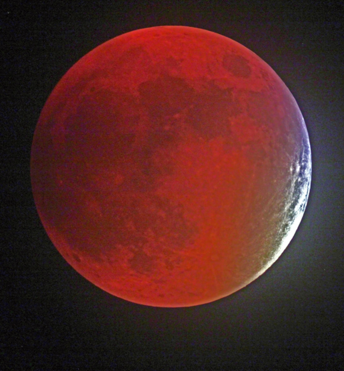 And there, in the sky hung a blood red moon.