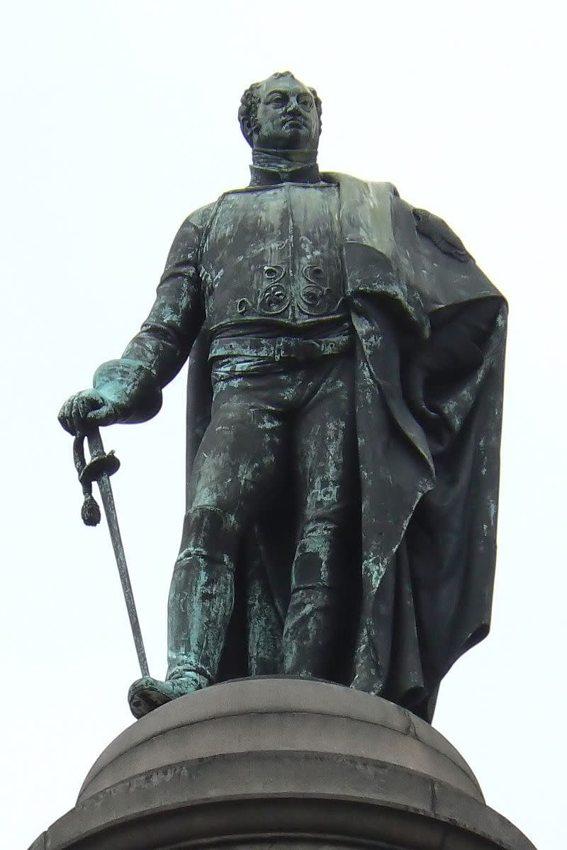 Frederick, Duke of York's statue sits close to Buckingham Palace on the Mall, London.