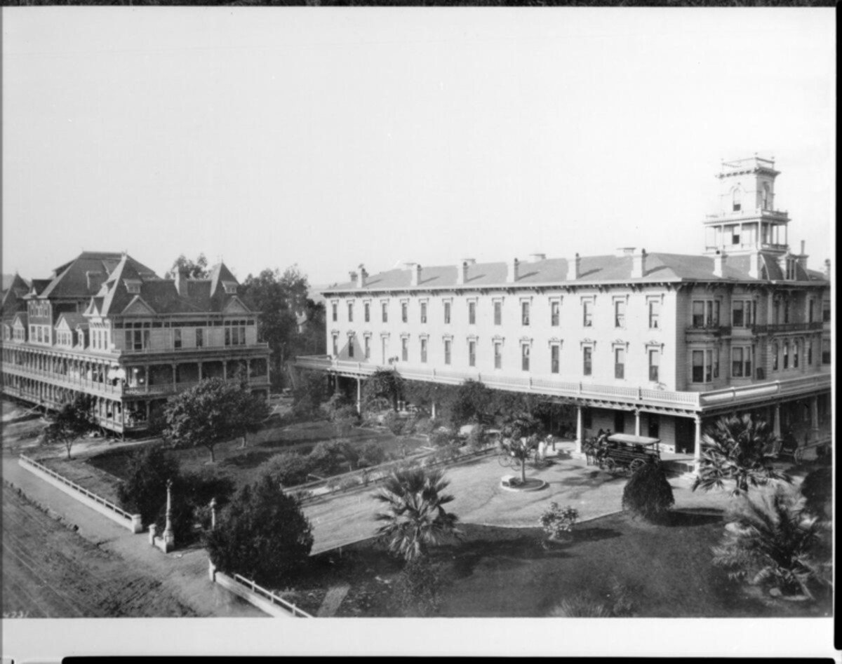 The first Arlington Hotel in Santa Barbara was a luxury hotel on the Road of 1000 Wonders when it opened in 1876
