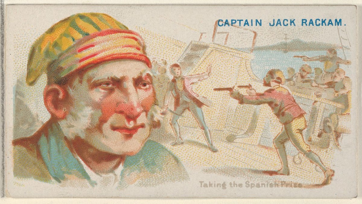 Captain Jack Rackham, Taking the Spanish Prize, from the Pirates of the Spanish Main series (N19) for Allen & Ginter Cigarettes, print, George S. Harris & Sons (MET, 63.350.201.19.42)