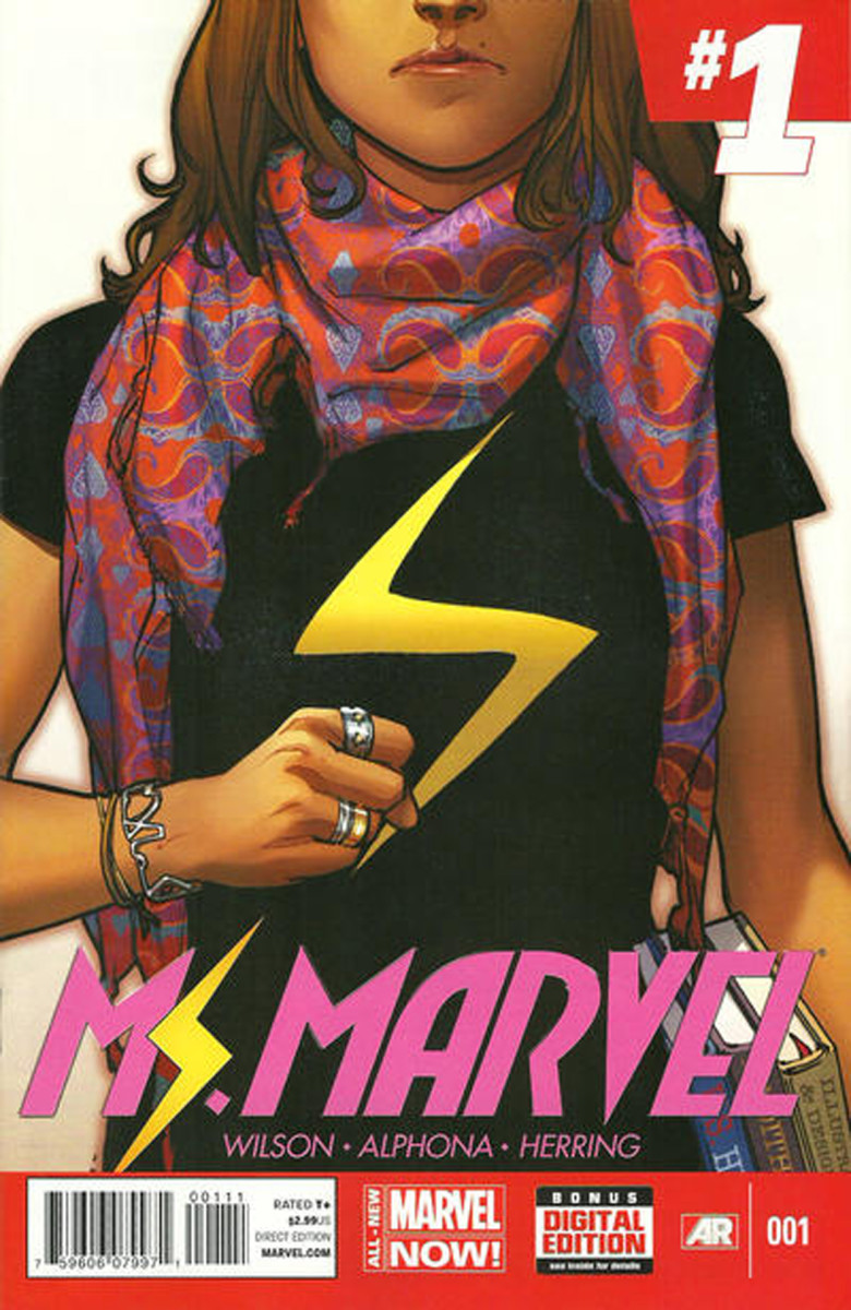 Ms. Marvel #1 (2014 Series). Cover by Sara Pichelli and Justin Ponsor