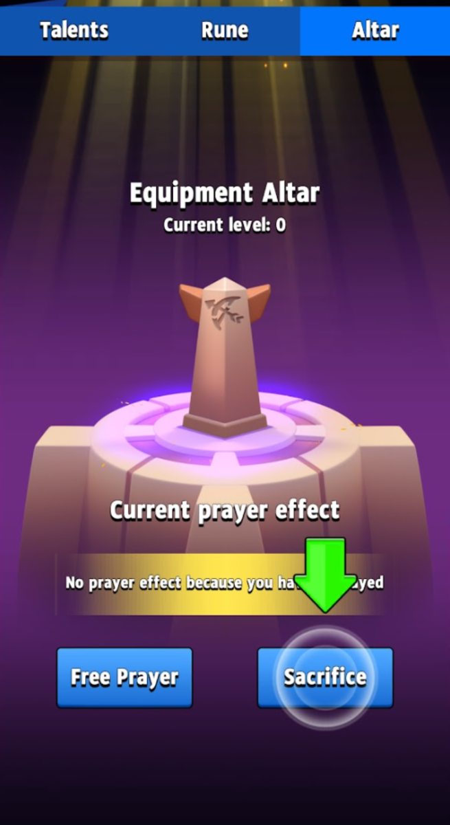 The Altar can be accessed in the Talents section via the Altar tab.
