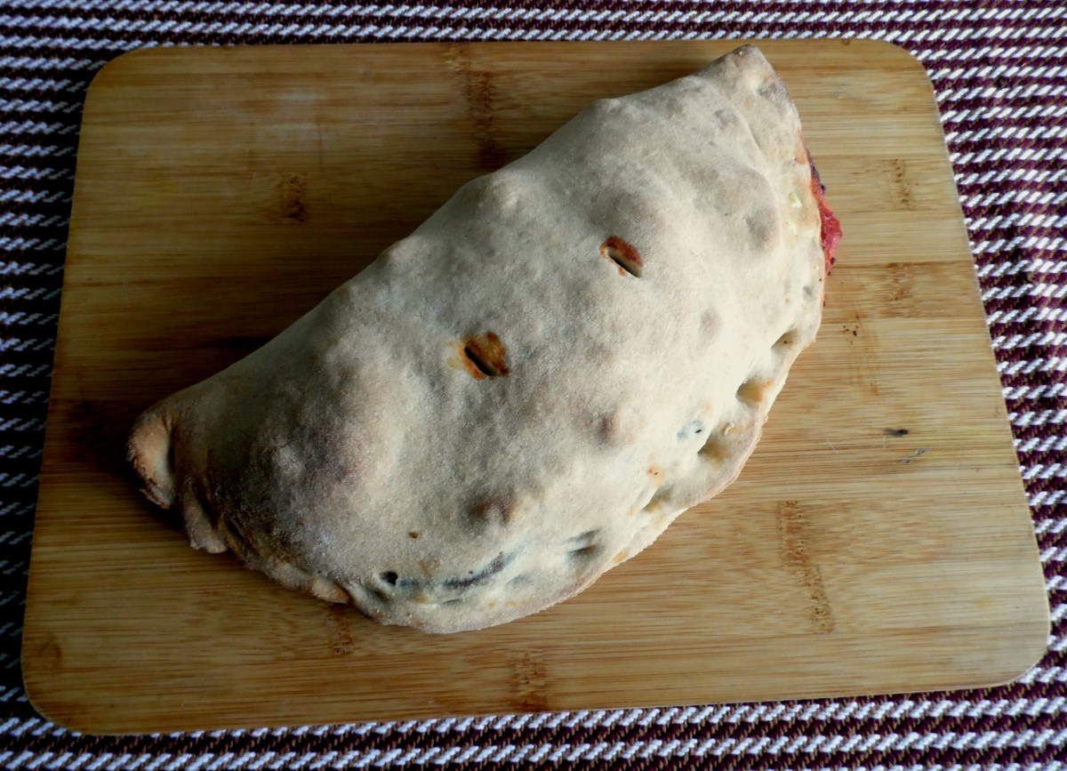 Calzone fresh out of the oven