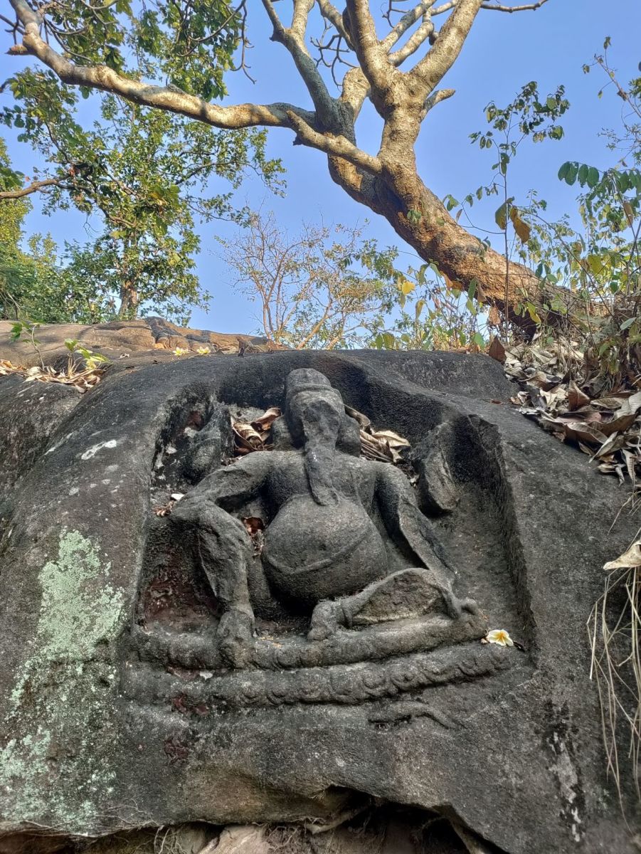 Rock cut Ganesha; Sitachal Hill 1