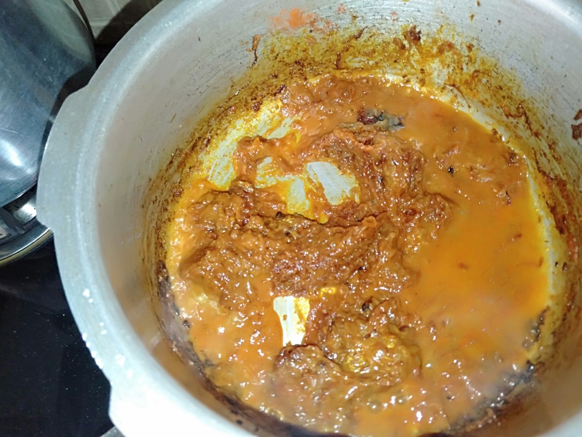 Mix well. Add 1 tablespoon water to prevent the masala from burning.