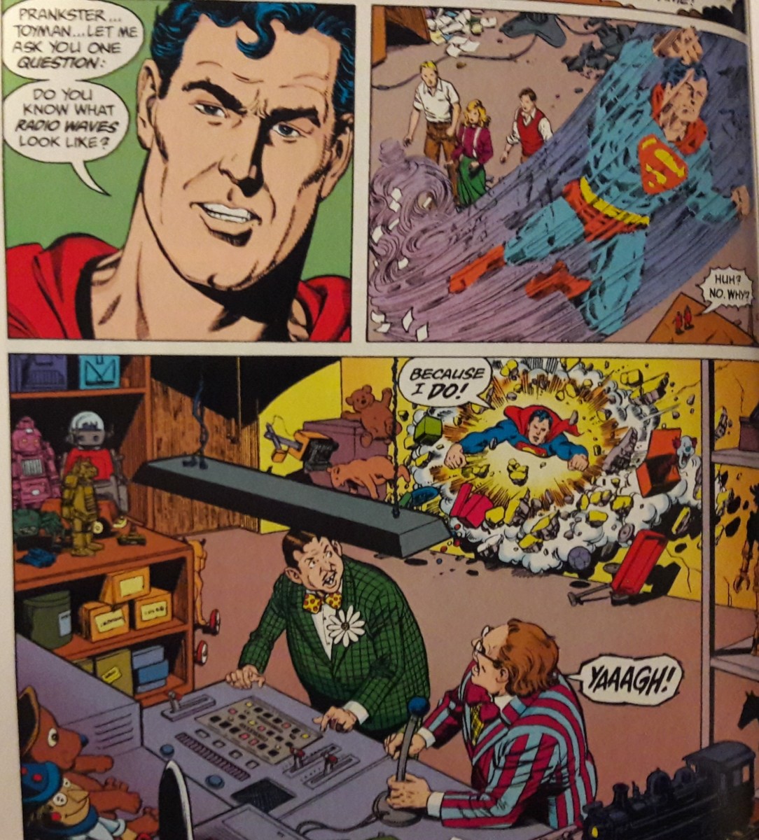 Superman isn't playing games with Toyman or Prankster