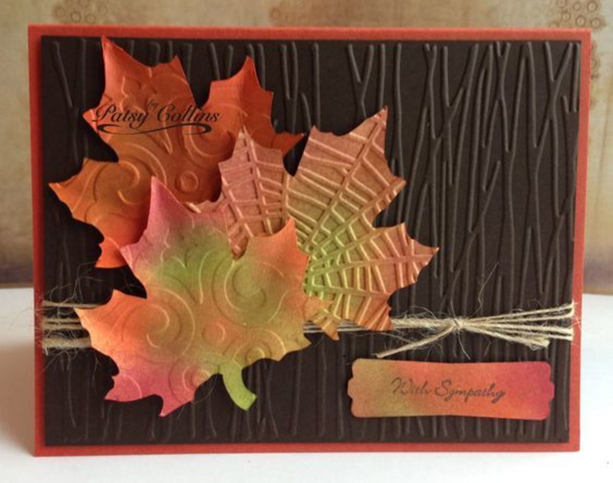 You can take a simple shape like a leaf and give it character with dry embossing.