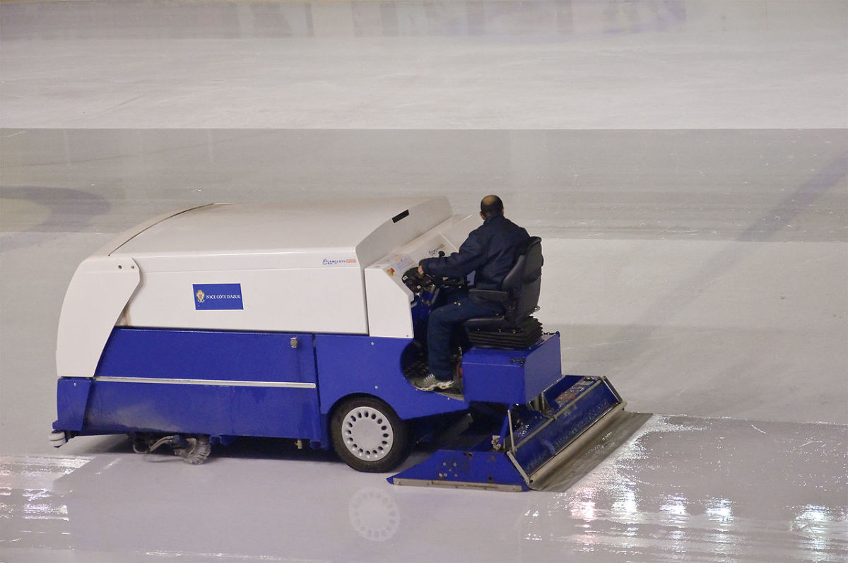 The ice resurfacing machine was invented by Frank Zamboni. Zamboni is technically a trade name, but most people commonly refer to all ice resurfacing machines as Zambonis.