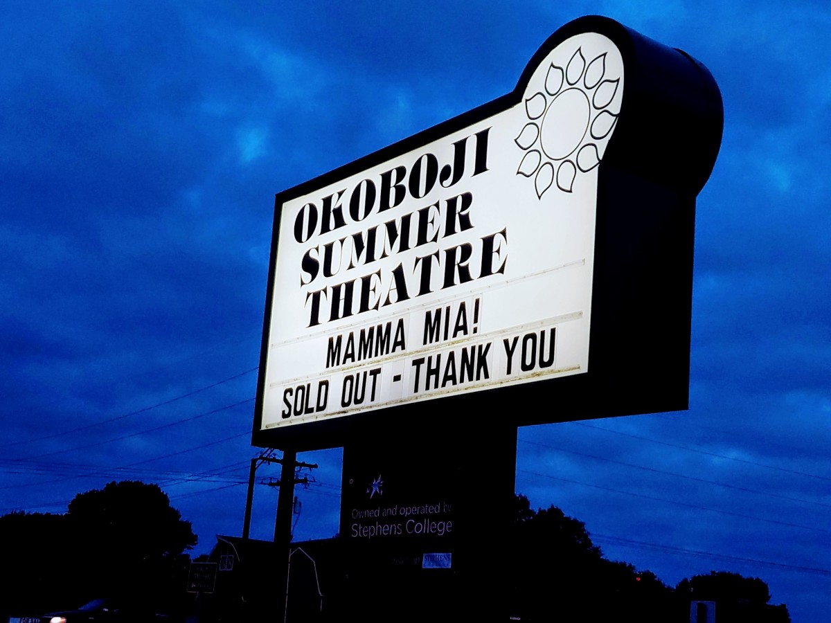Okoboji Summer Theatre at dusk