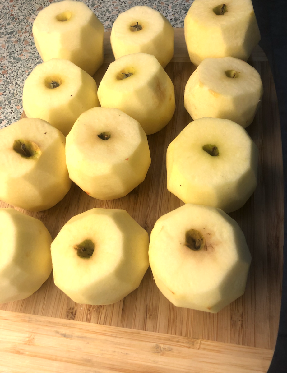 Peel your 12 apples