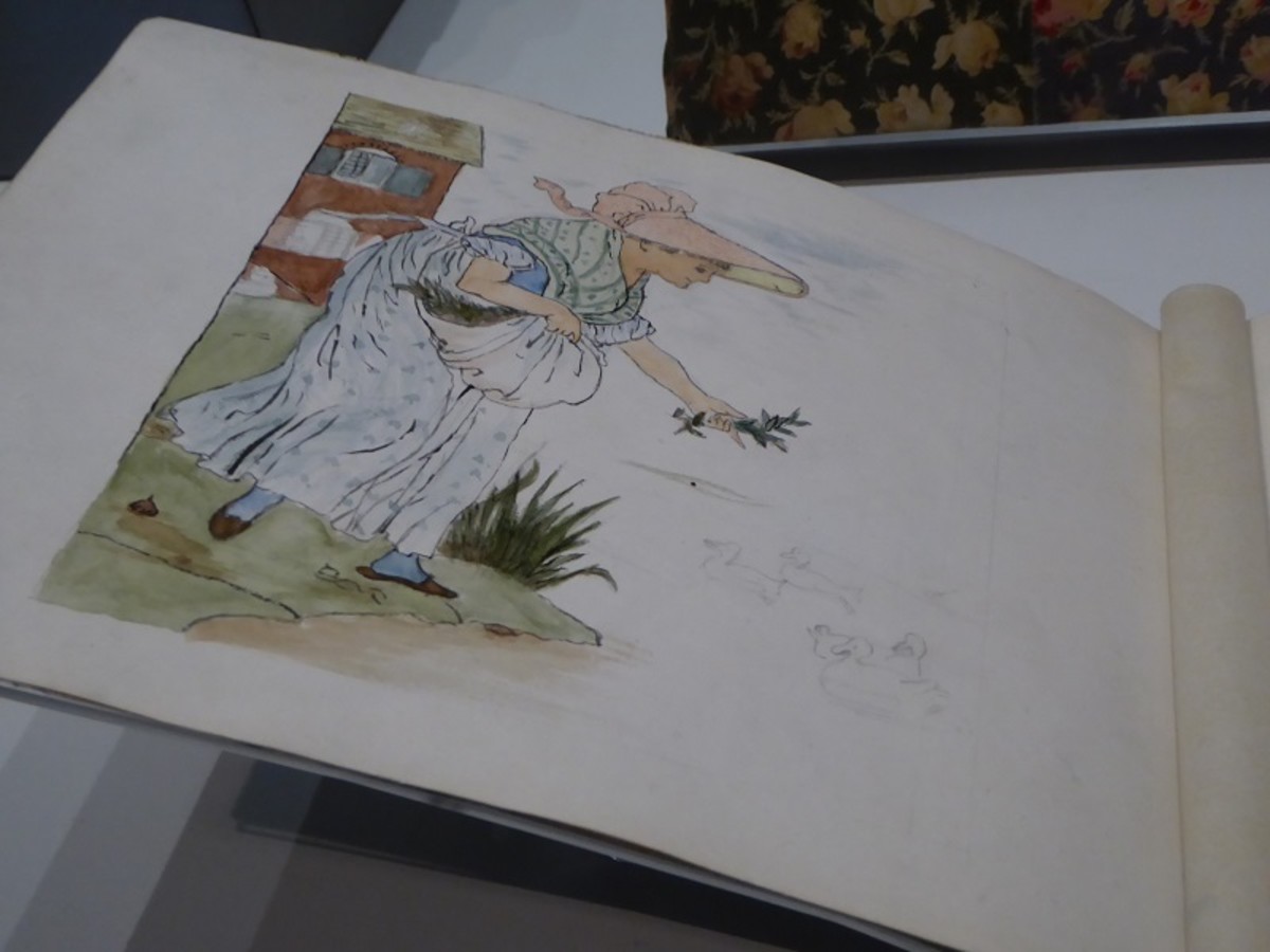 Sketchbook Used by Beatrix Potter Aged 10. Image by Frances Spiegel (2022) with permission from the V&A. All Rights Reserved.