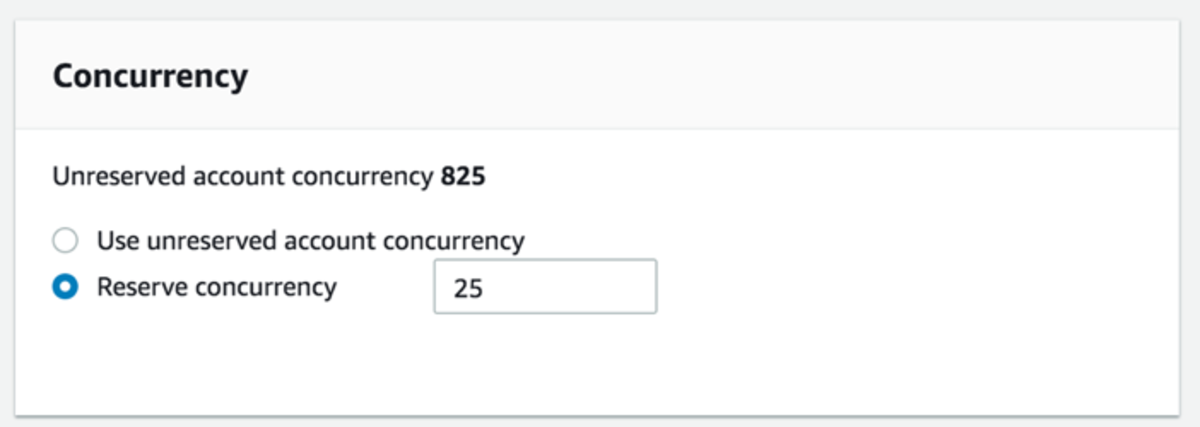 You can reserve concurrency for AWS Lambda functions