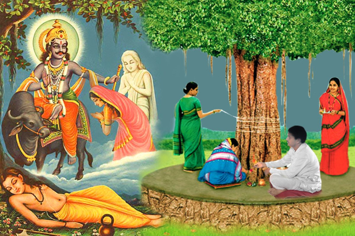 Savitri, the daughter of King Ashwapati and wife of Satyavaan wins over the her husband's life from Yama, the Lord of Death through her love, devotion, determination and intelligence. To this day, Hindu ladies worship her on Vat-Savitri Vrat ....
