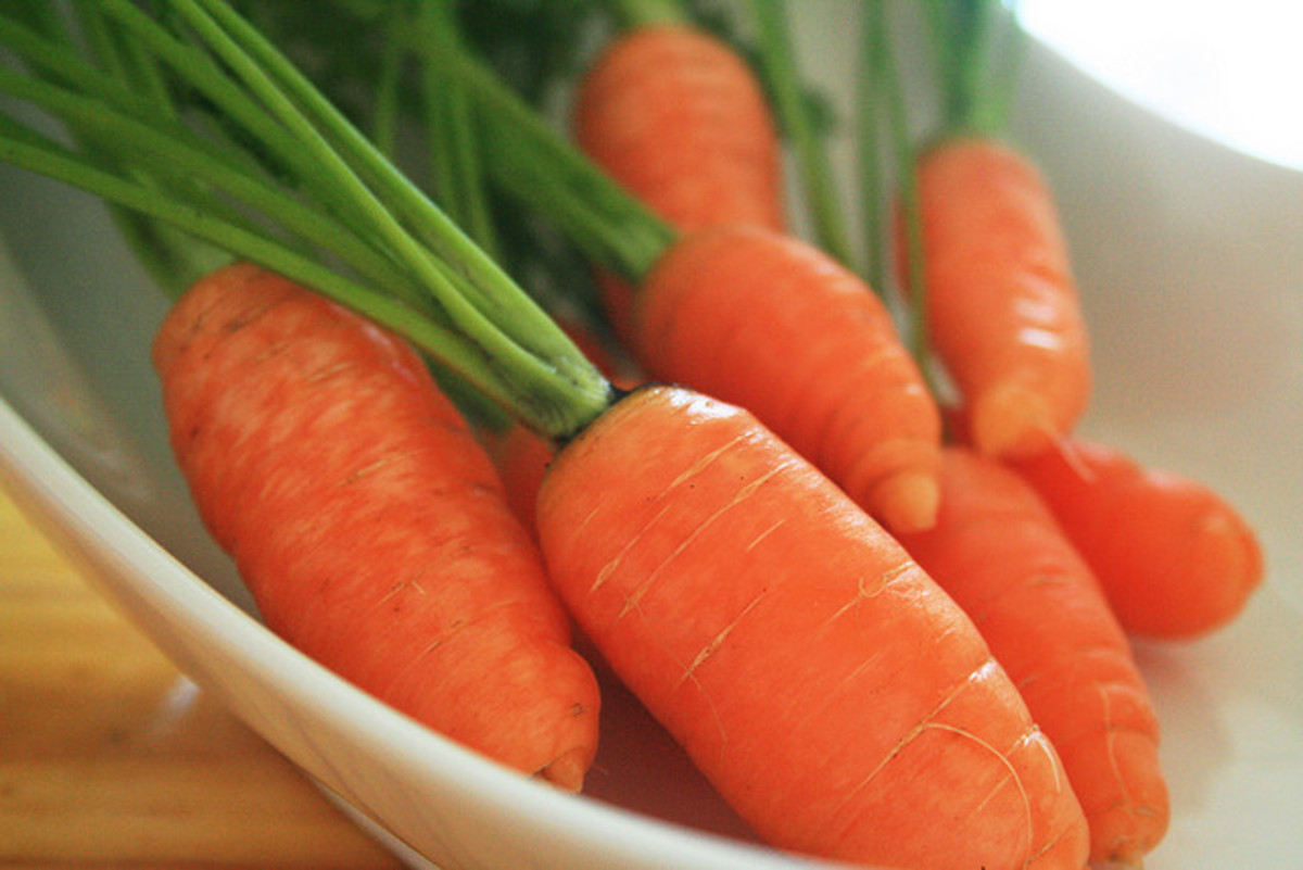 Carrots provide a fresh source fo carotene. 