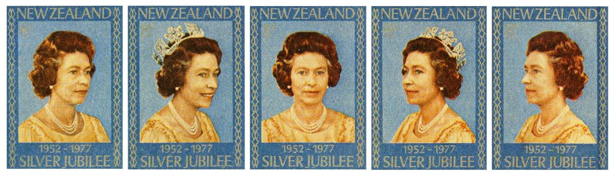 To mark the Silver Jubilee in 1977 stamps were issued in New Zealand.